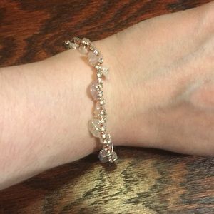Handmade Wrapped rhinestone and pink quartz bracelet BOGO
